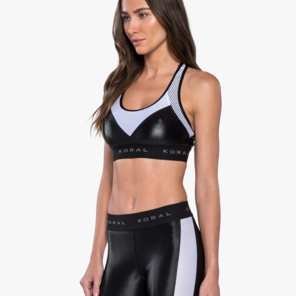 Koral Emblem Versatility Sports Bra – Black/White Small